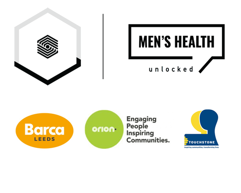 Black Hexagon to represent Forum CentralMHU logo.With partner logos for Barca, Orion and Touchstone underneath.