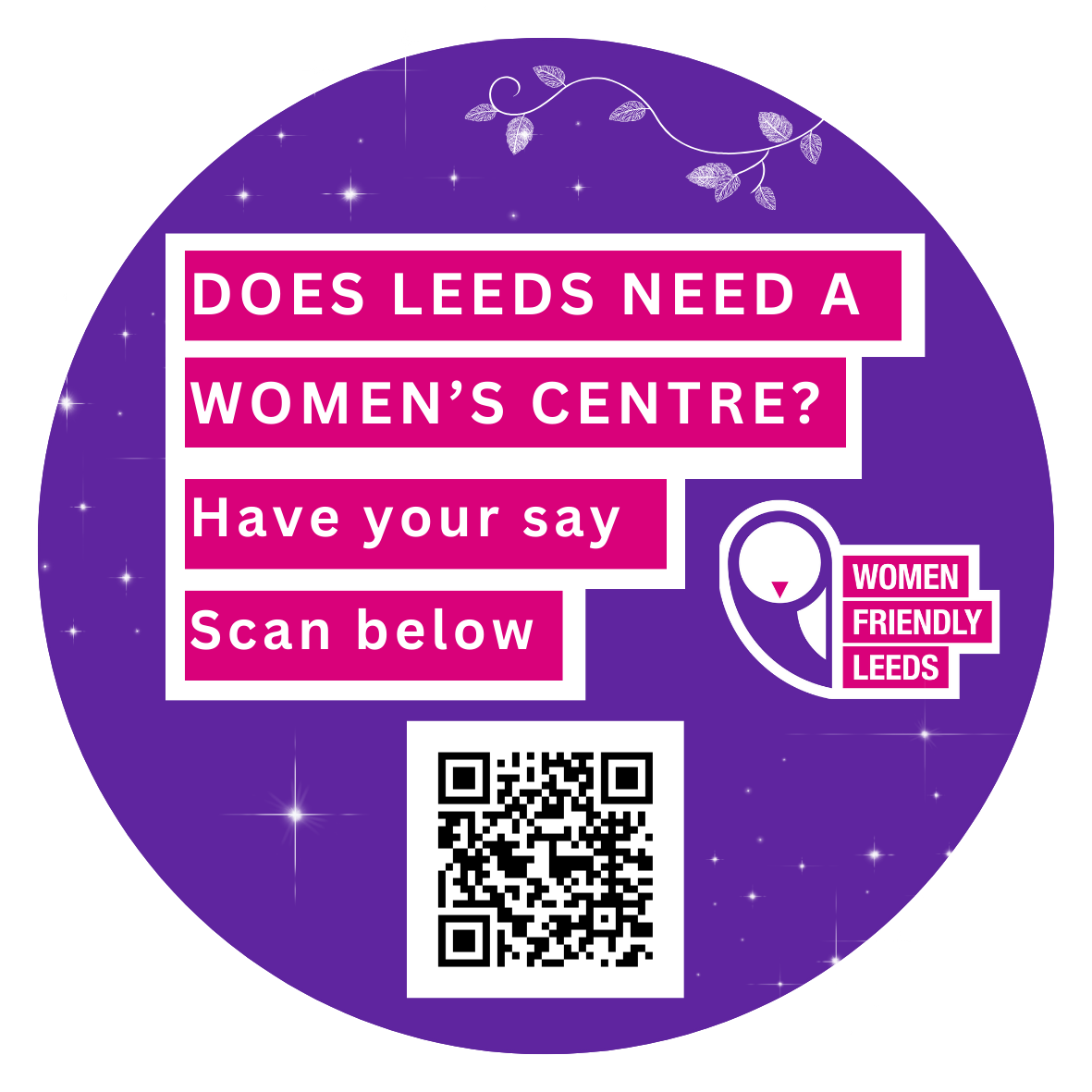 Does Leeds Need A Women's Centre survey QR Code.