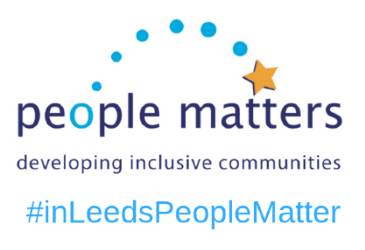 People Matters Logo. The hashtag underneath says 'In Leeds People Matter'.