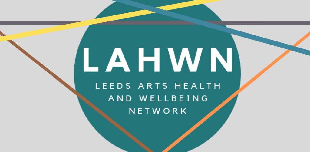 logos for leeds arts health and wellbeing network and the west yorkshire health and care partnership mental health and wellbeing hub