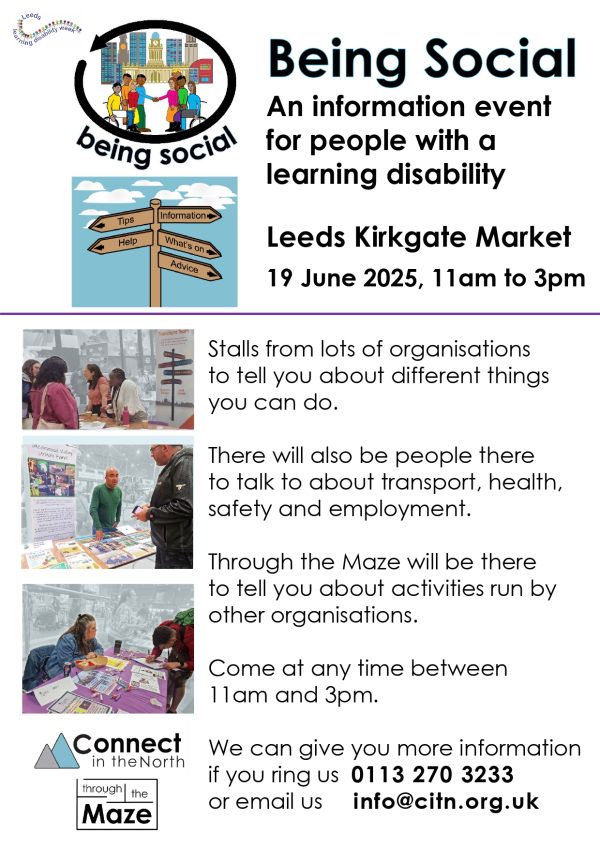 being social event flyer, text in post