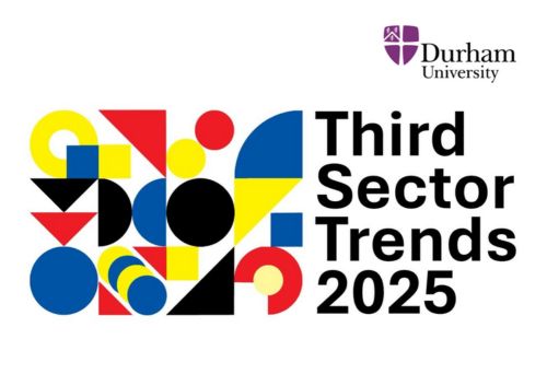 logo for the Third Sector trends 2025 with red yellow and blue shapes
