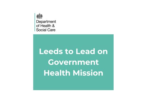 Leeds to lead on government health mission. Image shows the department for health and social care logo