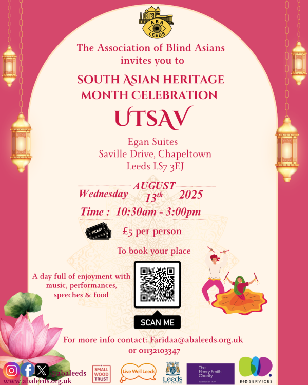 Flyer for South Asian Heritage Event, text in post