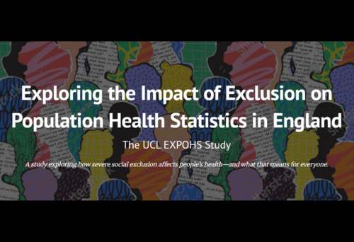 Text reads: Exploring the Impact of Exclusion on Population Health Statistics in England. The UXL EXPOHS Study