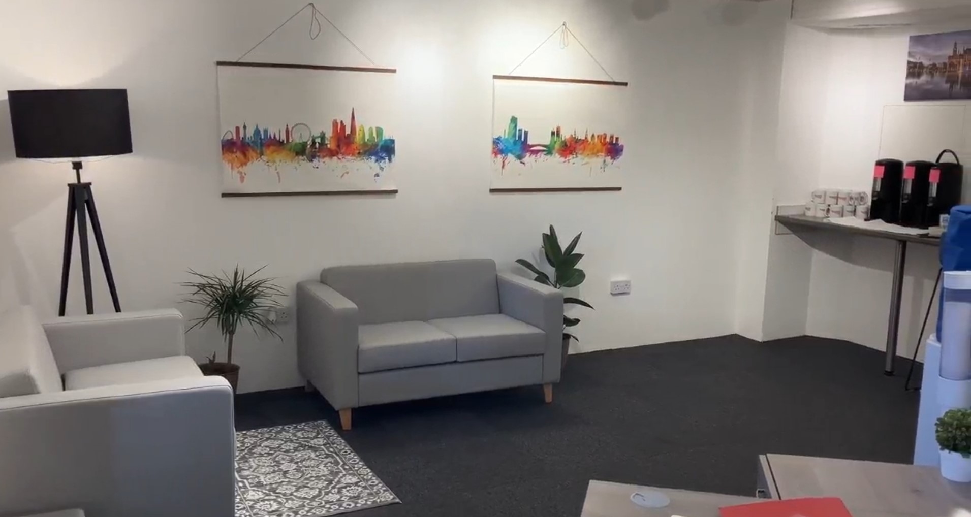 Inside the hub, Network Rail - a sofa and lovely calm room.
